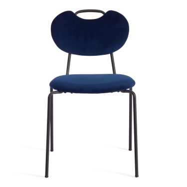 Стул DANTON mod. 0139223 металл/ткань, 47х56,5х79 см, темно-синий S108 117 DARK BLUE/черный