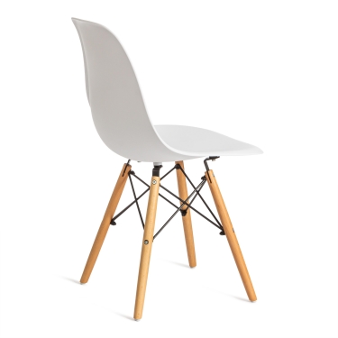 Стул Tetchair CINDY EAMES mod. 1801 дерево бук/металл/сиденье пластик, White белый