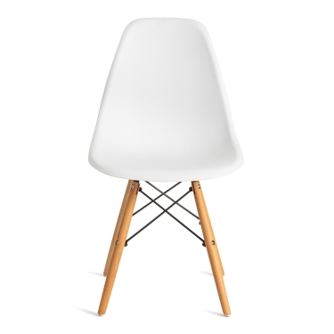 Стул Tetchair CINDY EAMES mod. 1801 дерево бук/металл/сиденье пластик, White белый