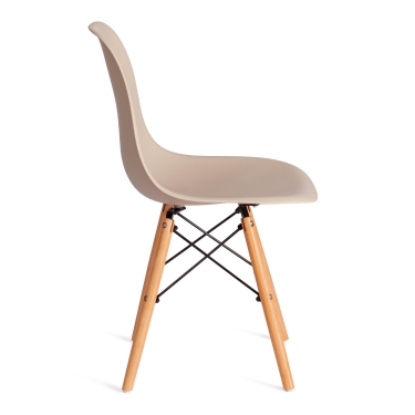 Стул Tetchair CINDY EAMES mod. 1801 дерево бук/металл/сиденье пластик, Beige Бежевый
