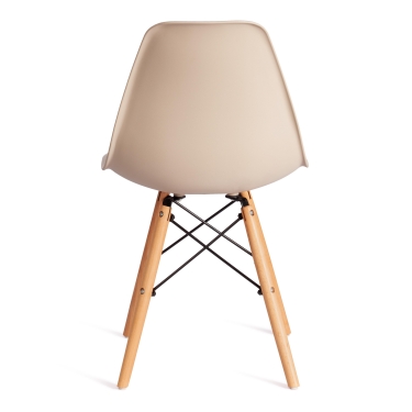 Стул Tetchair CINDY EAMES mod. 1801 дерево бук/металл/сиденье пластик, Beige Бежевый