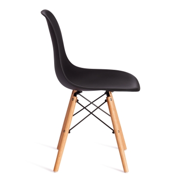 Стул Tetchair CINDY EAMES mod. 1801 дерево бук/металл/сиденье пластик, Black черный