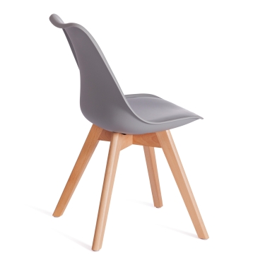 Стул Tetchair TULIP mod. 73-1 дерево/пластик/экокожа, серый