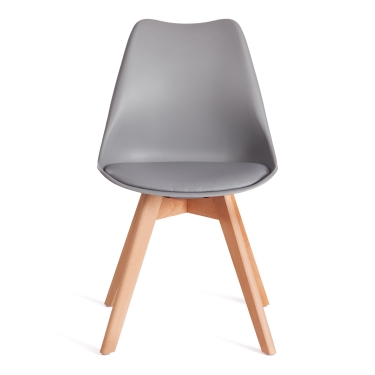 Стул Tetchair TULIP mod. 73-1 дерево/пластик/экокожа, серый