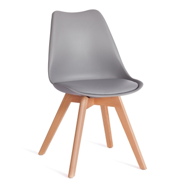 Стул Tetchair TULIP mod. 73-1 дерево/пластик/экокожа, серый