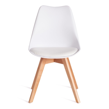 Стул Tetchair TULIP mod. 73-1 дерево/пластик/экокожа, белый