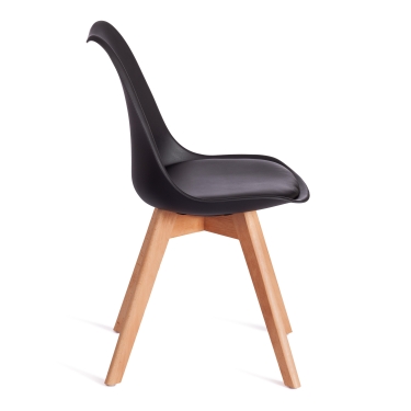 Стул Tetchair TULIP mod. 73-1 дерево/пластик/экокожа, черный