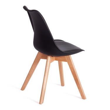 Стул Tetchair TULIP mod. 73-1 дерево/пластик/экокожа, черный