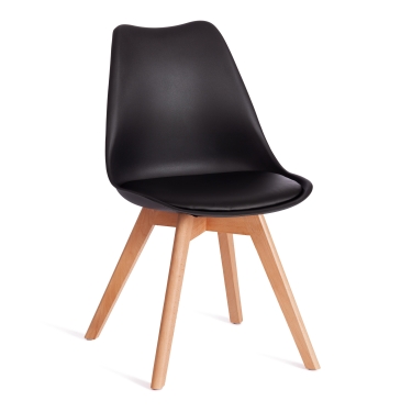 Стул Tetchair TULIP mod. 73-1 дерево/пластик/экокожа, черный