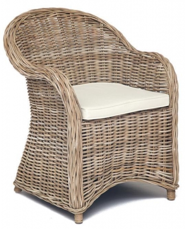 Кресло Secret De Maison BASON c подушкой 726588 см, натуральный серый/natural grey, подушка ткань цветы