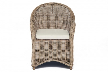 Кресло Secret De Maison BASON c подушкой 726588 см, натуральный серый/natural grey, подушка ткань цветы