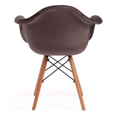 Кресло CINDY SOFT EAMES mod. 101 дерево бук/металл/мягкое сиденье/ткань, 61 х 60 х 80 см , серый HLR 24/натуральный