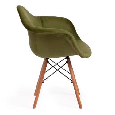 Кресло CINDY SOFT EAMES mod. 101 дерево бук/металл/мягкое сиденье/ткань, 61 х 60 х 80 см , зеленый HLR 54/натуральный