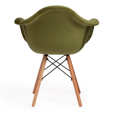 Кресло CINDY SOFT EAMES mod. 101 дерево бук/металл/мягкое сиденье/ткань, 61 х 60 х 80 см , зеленый HLR 54/натуральный