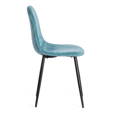 Стул VALENTINO mod. PC45-2 металл/экокожа/ткань, 55 х 58 х 81 см, Turquoise бирюзовый/Grey серый/черный