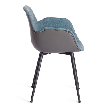 Стул VALENTINO mod. PC45-2 металл/экокожа/ткань, 55 х 58 х 81 см, Turquoise бирюзовый/Grey серый/черный