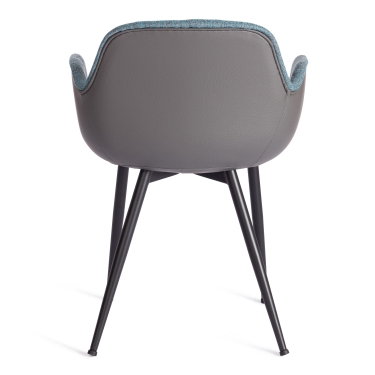 Стул VALENTINO mod. PC45-2 металл/экокожа/ткань, 55 х 58 х 81 см, Turquoise бирюзовый/Grey серый/черный