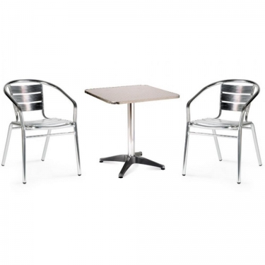 Комплект мебели LFT-3059/T3125-60x60 Silver 2+1 LFT-3059/T3125-60x60 Silver 2Pcs