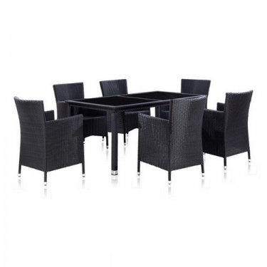Комплект плетеной мебели T246A/Y189D Black 6Pcs