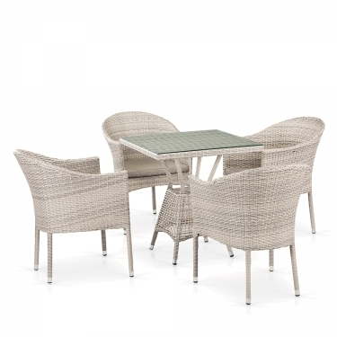 Комплект плетеной мебели T706/Y350-W85 Latte 4Pcs