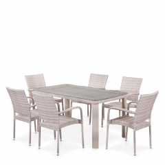 Комплект плетеной мебели T51A/Y376-W85-150x85 6Pcs Latte