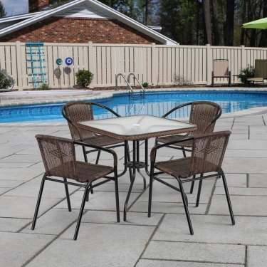 Комплект мебели Николь-2B TLH-037BR2/080SR-80х80 Brown 4Pcs