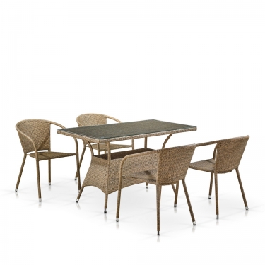 Комплект мебели из иск. ротанга T198D/Y137C-W56 Light Brown 4Pcs