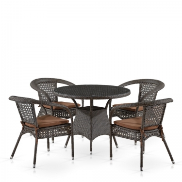 Комплект плетеной мебели мебели T220CT/Y32-W53 Brown 4Pcs