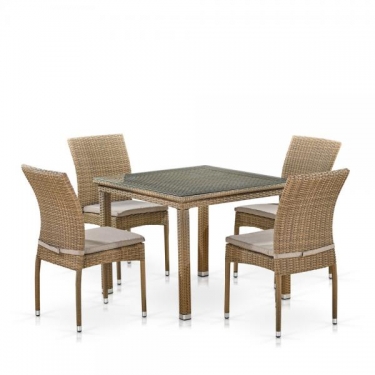 Комплект плетеной мебели T257B/Y380B-W65 Light Brown 4+1