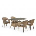 Комплект плетеной мебели T198B/Y97B-W56 Light Brown 4+1