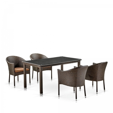 Комплект плетеной мебели T256A/Y350A-W53 4PCS Brown