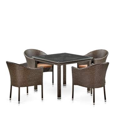 Комплект плетеной мебели T257A/Y350A-W53 4PCS Brown
