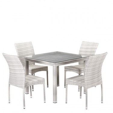 Комплект плетеной мебели T257A/Y380-W85-90x90 4Pcs Latte