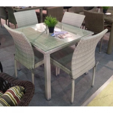 Комплект плетеной мебели T257C/Y380C-W85-90x90 4Pcs Latte