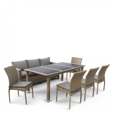 Комплект плетеной мебели T365/S65/Y380B-W65 8PCS Light Brown 8Pcs