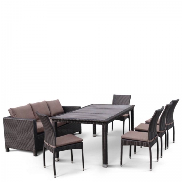 Комплект плетеной мебели T347/S65A/Y380A-W53 Brown 8PCS