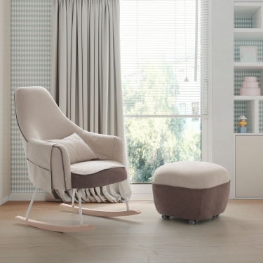 Кресло-качалка Micuna Микуна Wing/Moom white текстиль light grey/dark grey