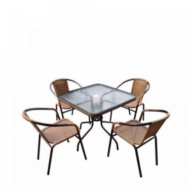 Комплект мебели Николь-2LB TLH-037С-TLH070SR-70x70 Light Beige