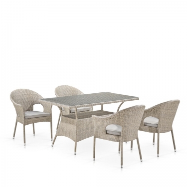 Комплект плетеной мебели T198C/Y79C-W85 Latte 4Pcs