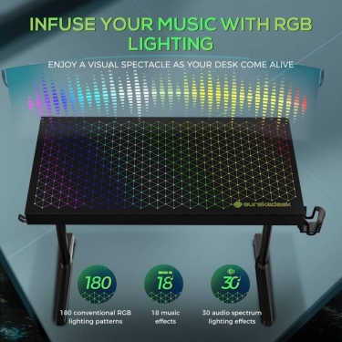Геймерский стол с RGB подсветкой Eureka GTD-I43 Explorer Edition