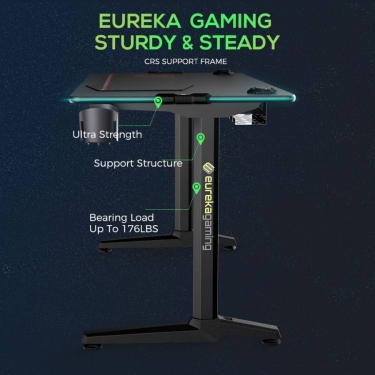 Геймерский стол с RGB подсветкой Eureka GIP 44