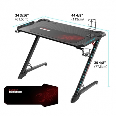 Геймерский стол с RGB подсветкой Eureka Z1-S Pro