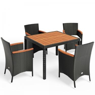 Комплект плетеной мебели AFM-440 90x90 4Pcs Black