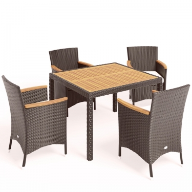Комплект плетеной мебели AFM-440B 90x90 4Pcs Brown