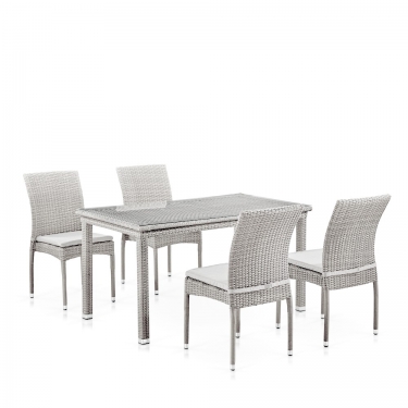 Комплект плетеной мебели T256С/Y380B-W85 4Pcs + подушки в комплекте