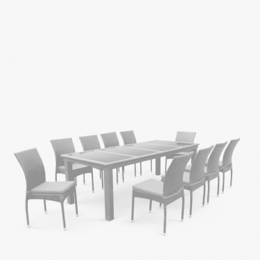 Комплект плетеной мебели T438/Y380C-W85 Latte 10PCS + подушки