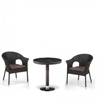 Кофейный комплект плетеной мебели T601/Y79A-W53 Brown 2Pcs