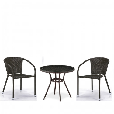 Комплект плетеной мебели T282ANT/Y137C-W53 Brown 2Pcs
