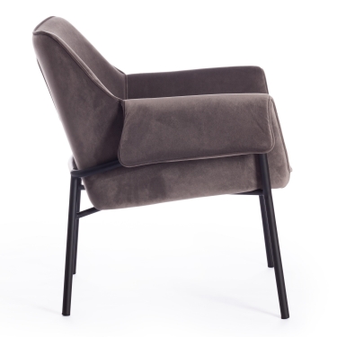 Кресло BESS mod. 0179471 металл/вельвет, 70х71х75 см, серо-коричневый S108 84 Brown/черный