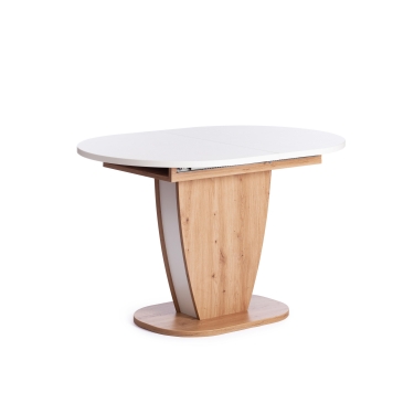 Стол обеденный SATURN ЛДСП, 120-160x80x75,5 см, Дуб Артисан/Белый